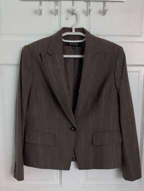 Kasper 12p Brown Pinstripe Single-Button Pants Business Siut